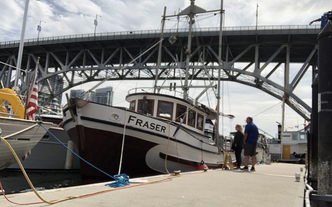 Fraser wooden fishing boat granville bridge vancouver